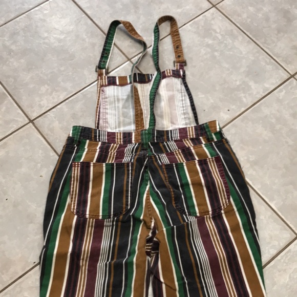 BDG Urban Outfitters Retro Striped Burron Up Overalls - Picture 12 of 13